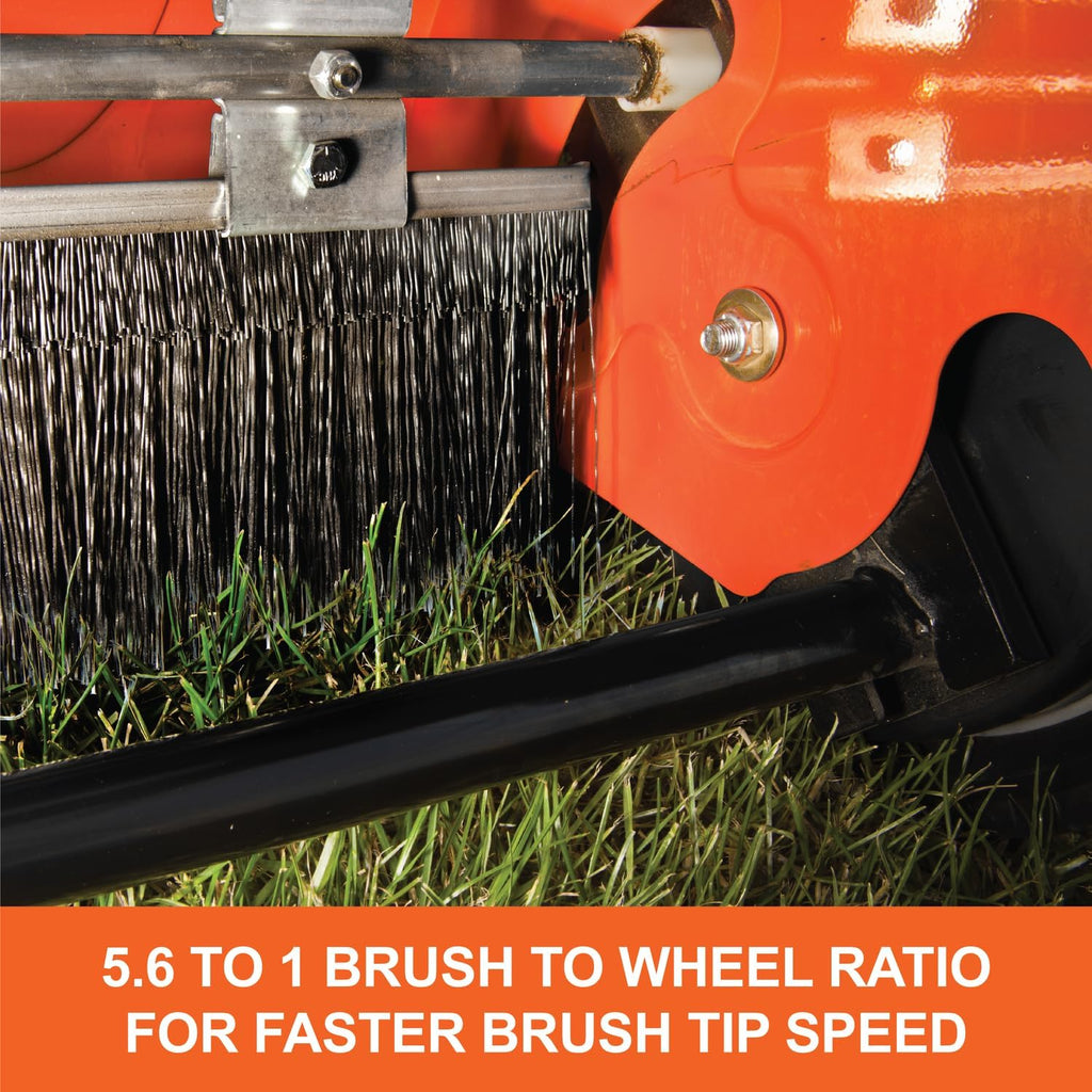 Agri-Fab 45-0492 44' Tow-Behind Lawn Sweeper, 28 cu. ft Hopper Bag Capacity; Leaf & Grass Catcher, with Adjustable Brush Height and Dump From Seat Handle