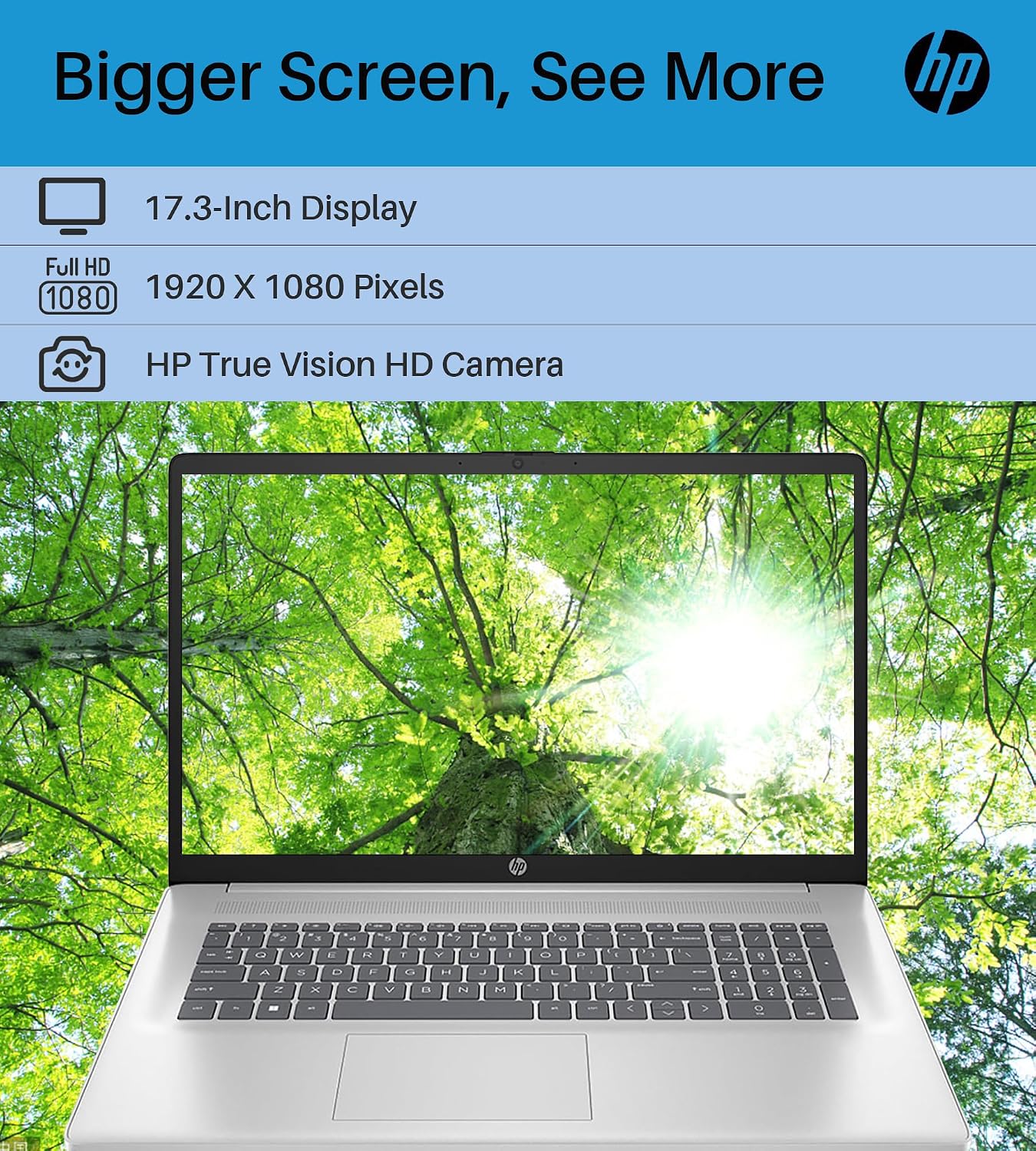 HP 17.3 Business Laptop 2024, 17.3' FHD Display, Intel Core i5 1335U Processor (10 Cores, Up to 4.6GHz), 16GB RAM, 512GB SSD, Intel Iris Xe Graphics, Wi-Fi i 6, Backlit Keyboard, Win 11 Pro
