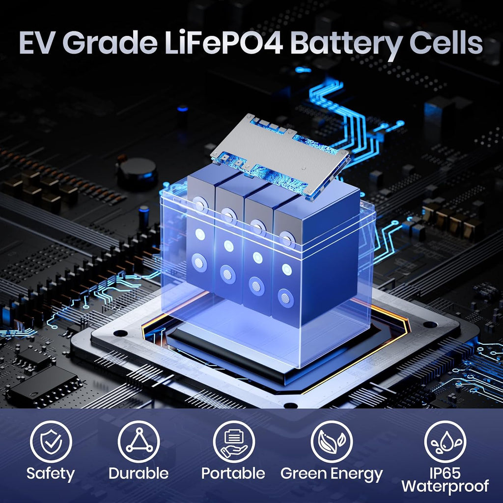 12V 100Ah RV LiFePO4 Lithium Battery- BCI Group 24, Timeusb Deep Cycle LiFePO4 Battery Built-in 100A BMS, 1280Wh, Max.15000 Cycles, 10-Year Lifespan for RV, Solar, Trolling Motor, Marine