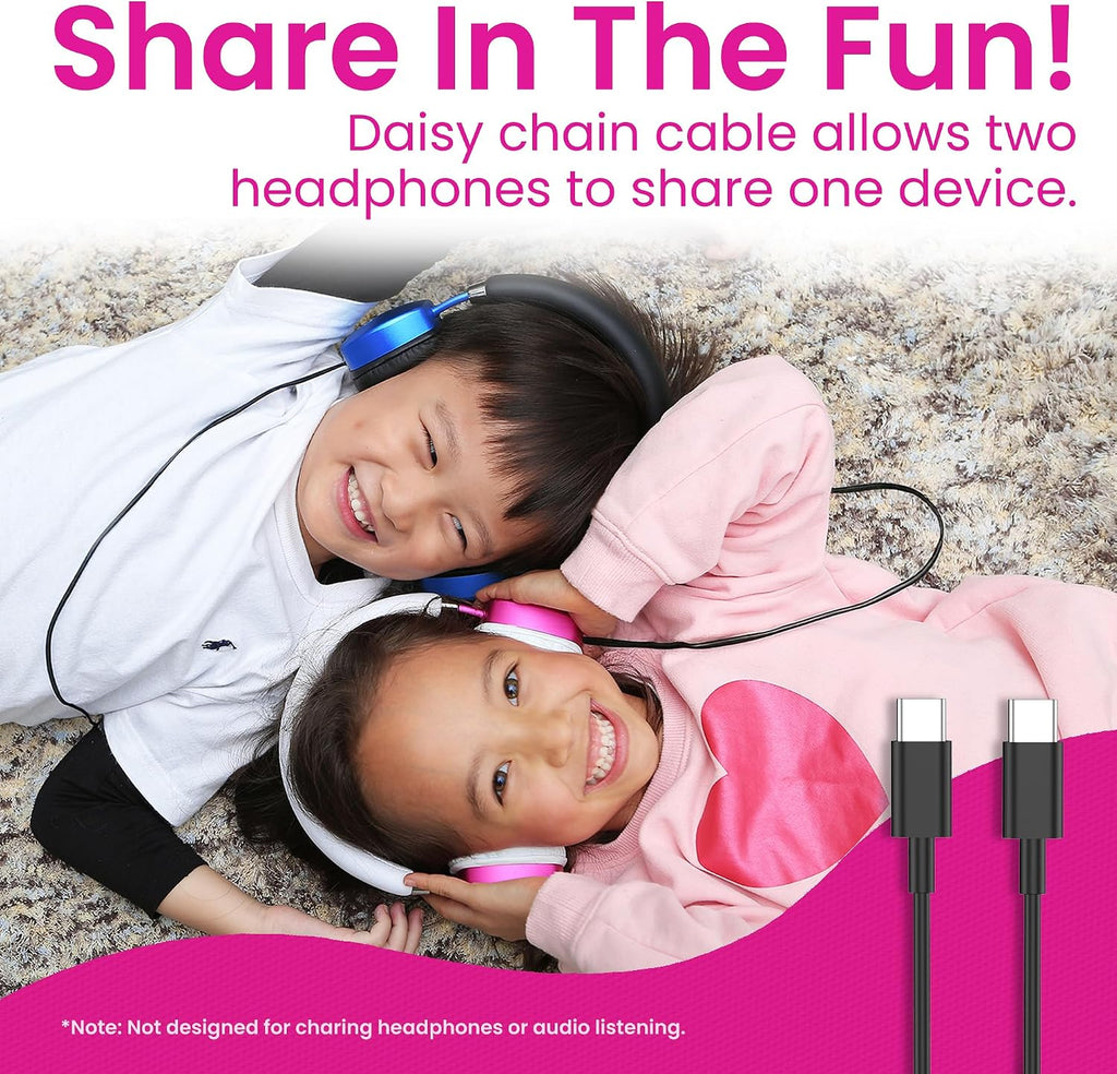 Puro Sound Labs Noise Cancelling Headphones for Kids - 85 dB Volume Limit, Built in Mic, 35-Hour Battery, Lightweight On Ear Design & Comfy Fit, Bluetooth Headphones for Kids – PuroQuiet Plus, Pink