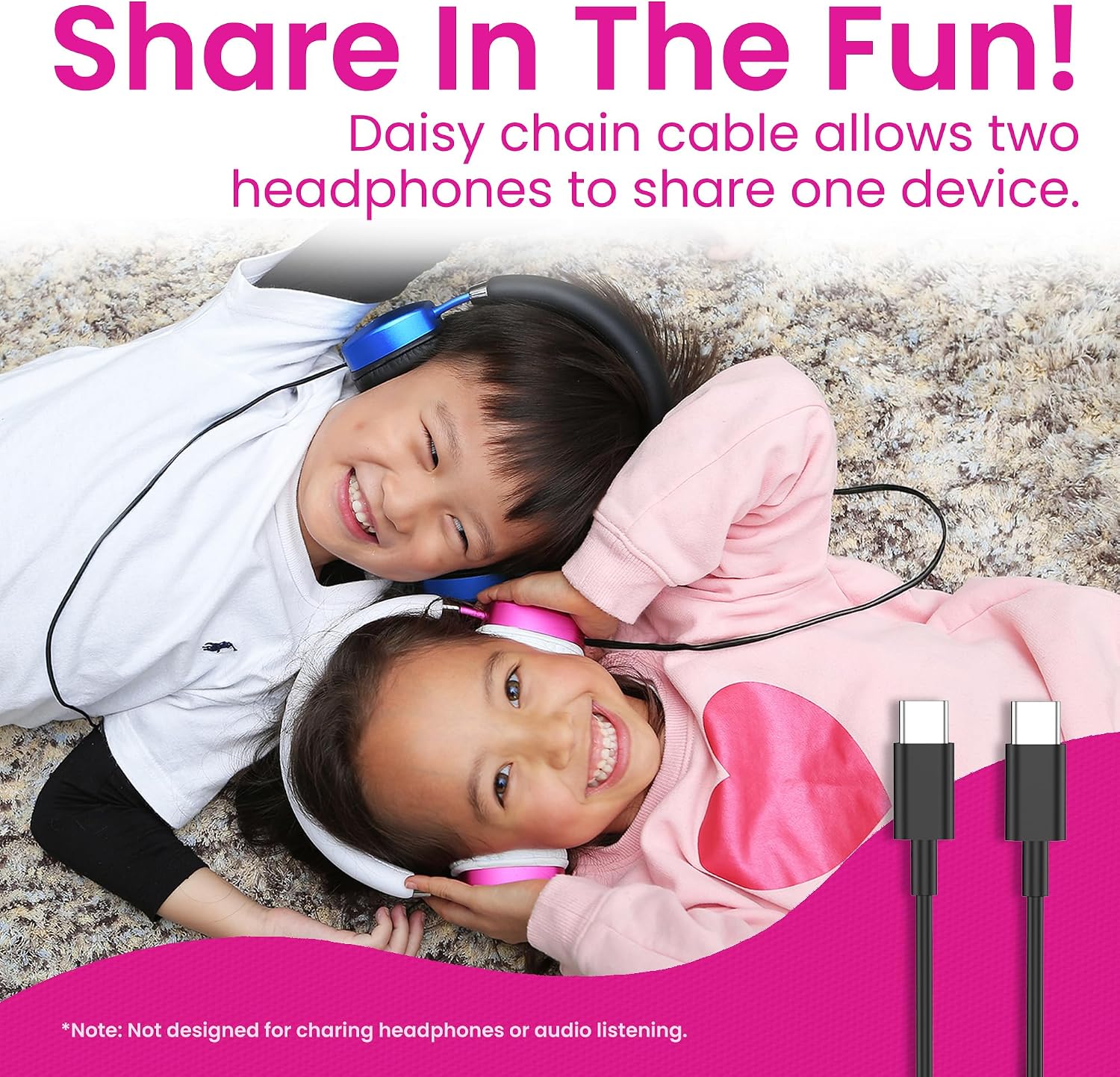 Puro Sound Labs Noise Cancelling Headphones for Kids - 85 dB Volume Limit, Built in Mic, 35-Hour Battery, Lightweight On Ear Design & Comfy Fit, Bluetooth Headphones for Kids – PuroQuiet Plus, Pink