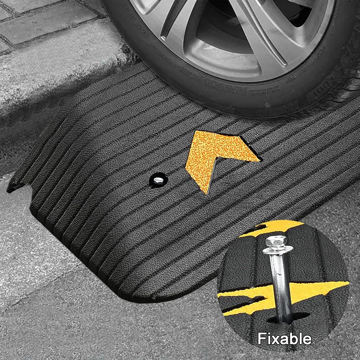 Rubber Threshold Ramps for Doorways 3' Rise Heavy Duty Shed Ramp Non-Slip Curb Ramp for Wheelchair Scooter Pets Car