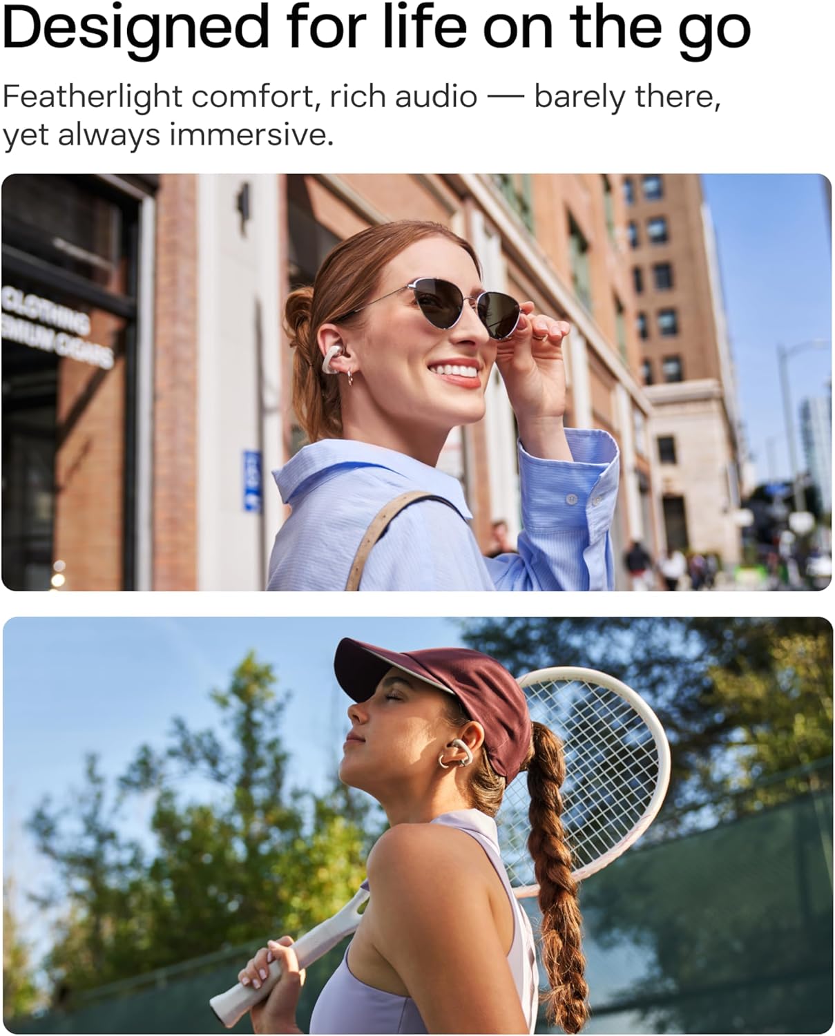 SHOKZ OpenDots ONE-Open-Ear Headphones, Clip-On Earbuds-Wireless Bluetooth Earbuds with Microphone-Secure, Lightweight, Comfort-Premium Dolby Audio-Water Resistant-Fast Charging-Up to 40 hrs Playtime