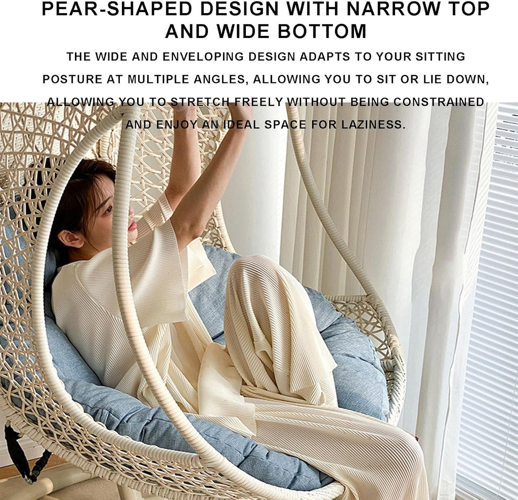 Hanging Egg Chair Cushion Replacement, Thickened Indoor/Outdoor Patio Hammock Swing Chair Cushion, Washable Egg Swing Cushion(Brown)