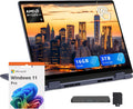 Dell 14' 2K 2-in-1 Touchscreen Laptop, AMD Ryzen AI 7 350, 16GB RAM, 3TB Storage (2TB SSD+1TB Docking Station Set), AMD Radeon 860M, Copilot, Backlit Keyboard, Fingerprint Reader, Win 11 Pro, Blue