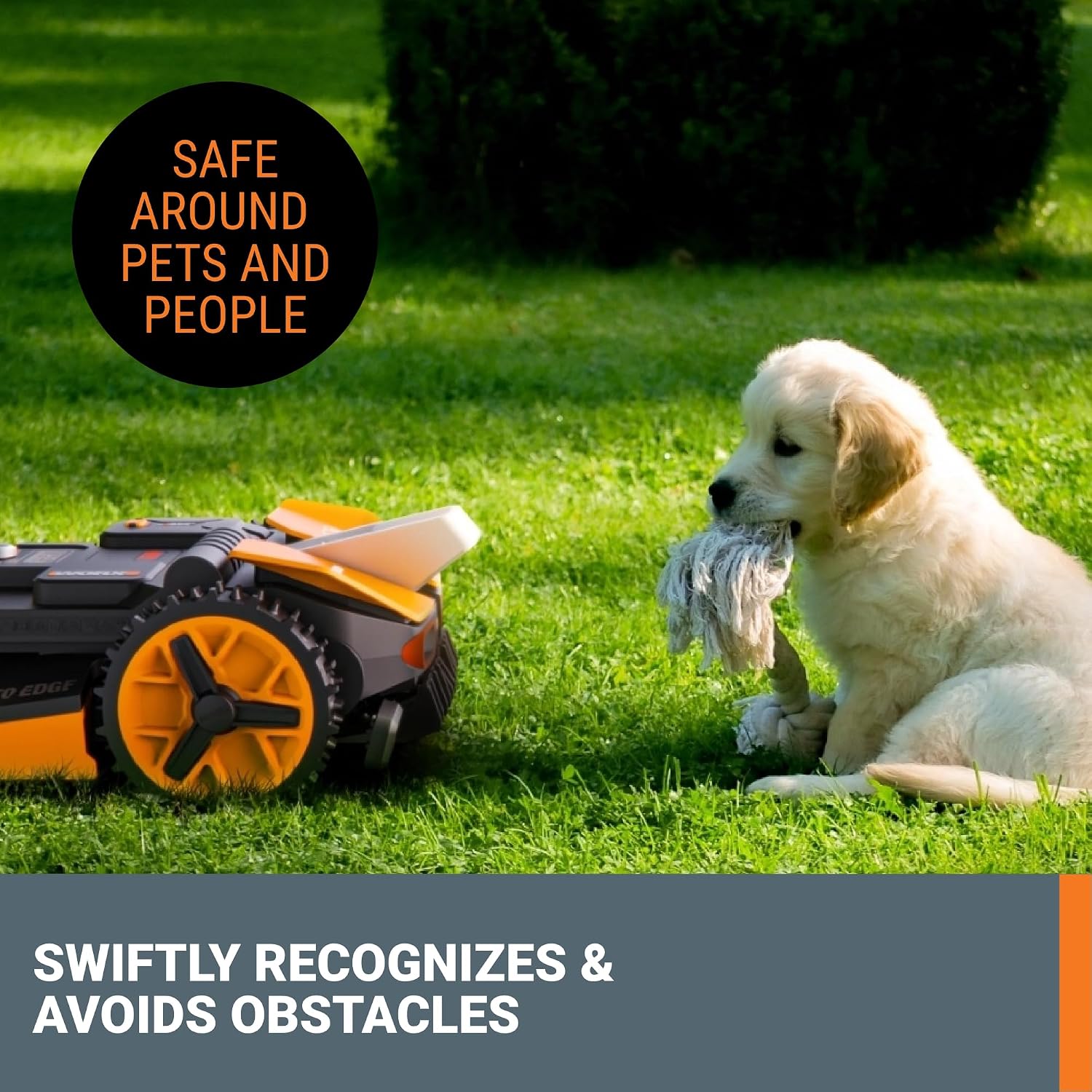 WORX Landroid Vision Robotic Lawn Mower, Wire Free Robot Mower with Active Obstacle Avoidance, WiFi & Bluetooth Connection, APP Control, 3/4 Acre, WR230