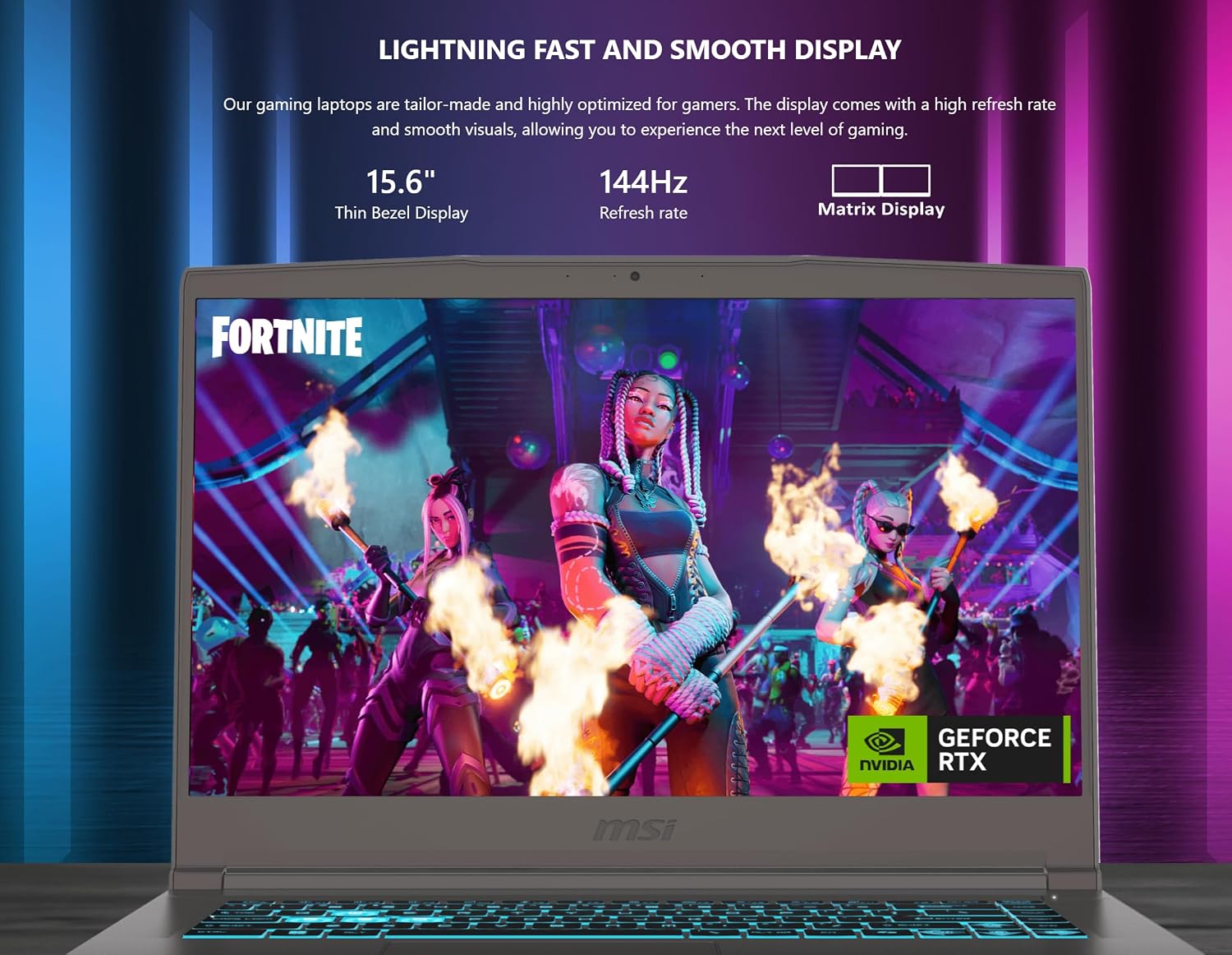 msi Thin 15.6 inch FHD 144Hz Gaming Laptop-Intel Core i5-13420H-NVIDIA GeForce RTX 3050 -Window 11 Pro-W/Mouse pad (64GB RAM | 2TB PCIe SSD)