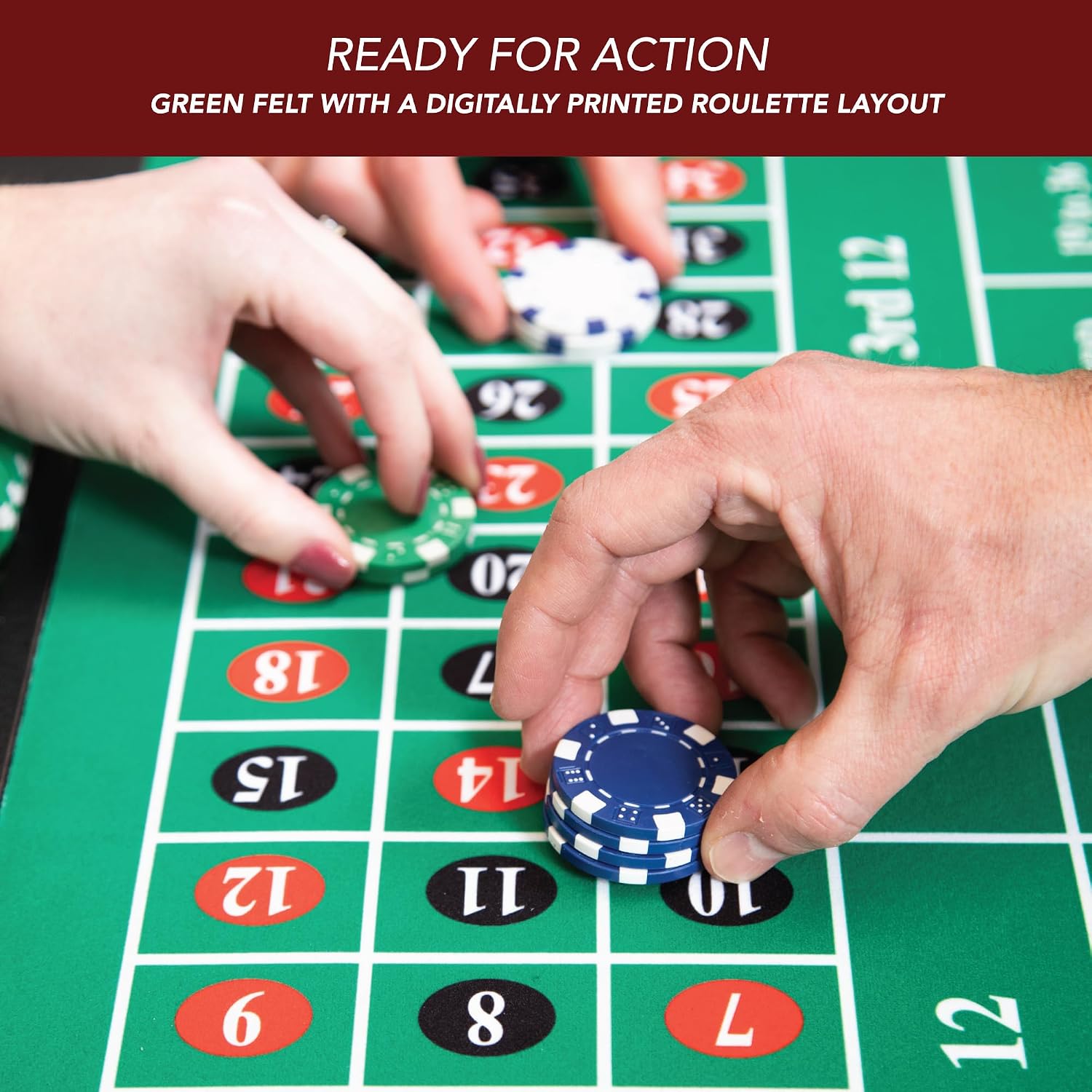 Hathaway Classic Monte Carlo 4 in 1 Casino Game Table - Includes Craps Table, Roulette Table Top, Blackjack Table Top Which Can Be Used as Poker Table Top, Bar Table Top, & Complete Game Accessories