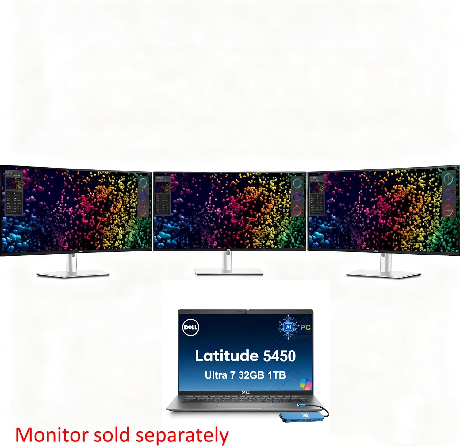 Dell Latitude 5450 5000 Business AI PC Laptop (14' FHD IPS, Intel 12-Core Ultra 7 155U (> i7-1355U), 32GB DDR5 RAM, 1TB SSD), Backlit KB, IR Webcam, 2X Thunderbolt 4, IST 7 in 1 Dock, Win 11 Pro