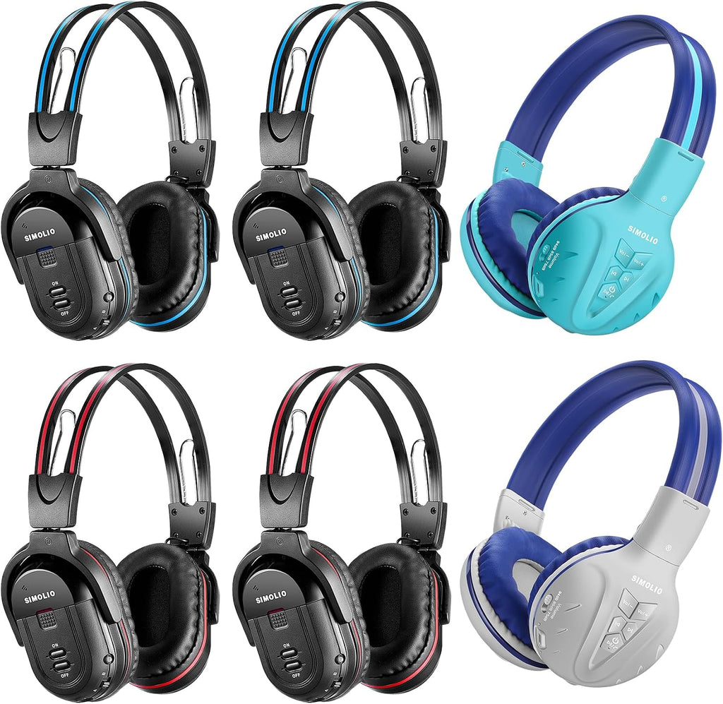 SIMOLIO Wireless Headphones for Car and Bluetooth Headphones for Kids, Infrared Headphones Compatible with Honda Odyssey & uConnect VES & Dodge Grand Caravan & Chevy Suburban 2006-2022