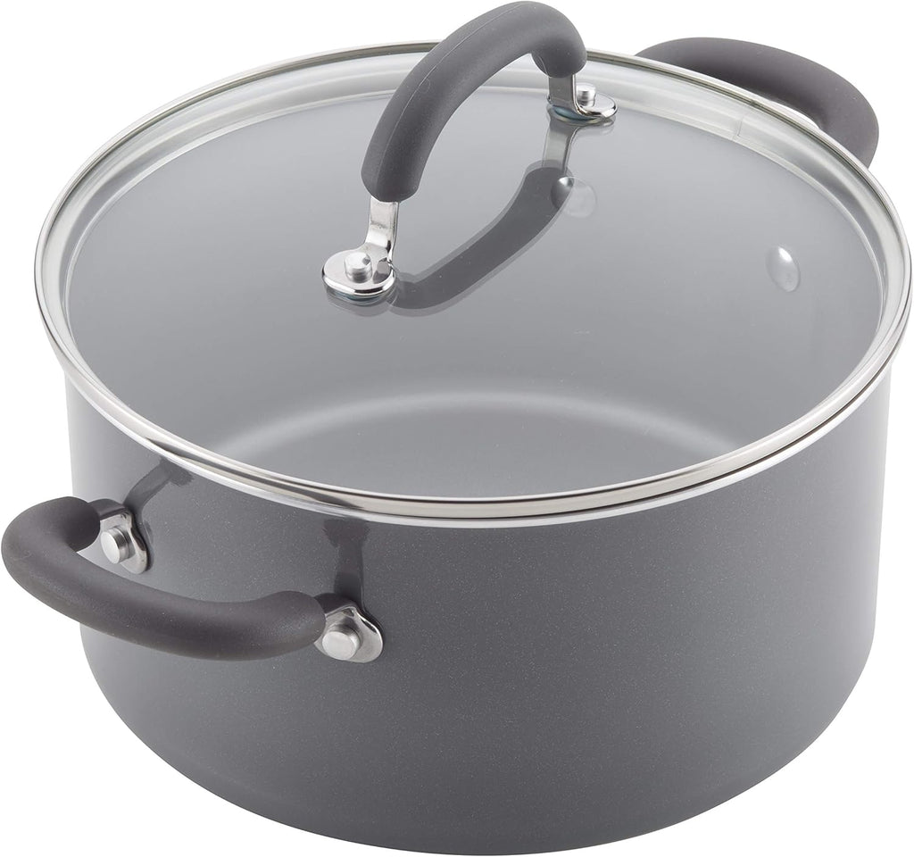 Rachael Ray Create Delicious Nonstick Cookware Pots and Pans Set, 13 Piece, Gray Shimmer
