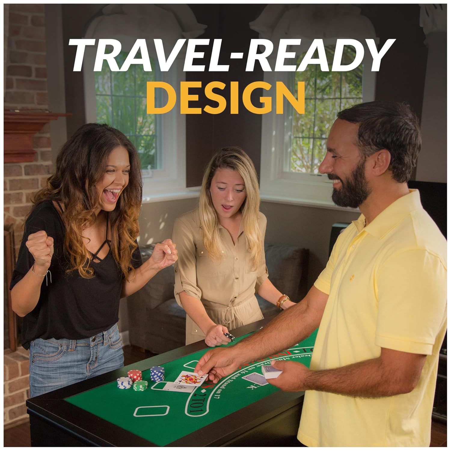 Hathaway Classic Monte Carlo 4 in 1 Casino Game Table - Includes Craps Table, Roulette Table Top, Blackjack Table Top Which Can Be Used as Poker Table Top, Bar Table Top, & Complete Game Accessories