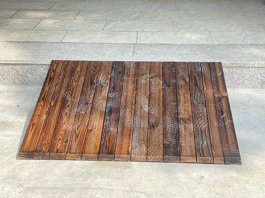 Rustic Wood Wheelchair Ramp Threshold Ramp 4' 7' 8' 10' 12' Rise, Kerb/Curb Ramps for Doorway Access Entry, with Non-Slip Surface (Size : 35.4x31.5x10in/90x80x25cm)