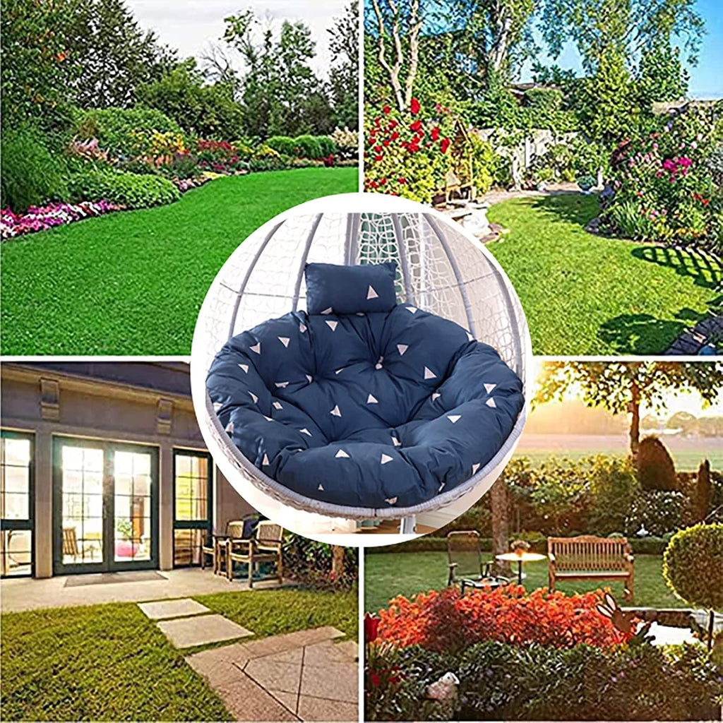 HUHJYUGE Swing Chair Cushion Seat Pads, Egg Chair Cushion Replacement, Hanging Basket Chair Seat with Pillow, Detachable, Sun-Resistant, Comfy, for Outdoor Patio Garden