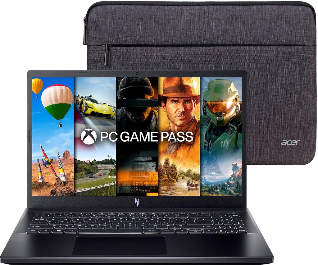 acer Nitro V Gaming Laptop, 15.6' FHD IPS Display, 144Hz, AMD Ryzen 5 7535HS, 6 Cores, GeForce RTX 4050, 16GB DDR5, 1TB SSD, Obsidian Black, Windows 11, BK, Laptop Bag, TWE Mouse Pad & Mouse