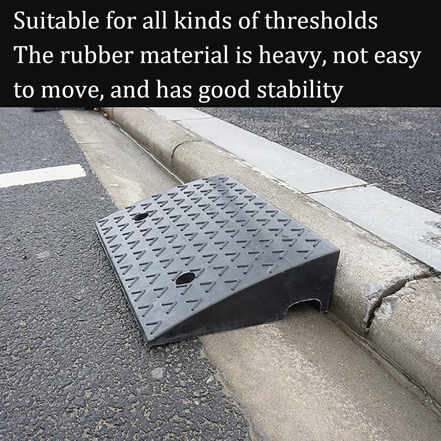 Rubber Door Threshold Ramp for Wheelchairs, Home Doorways & Bathrooms - Anti-Slip, Durable & Easy Install - Ideal for Elderly,Rubber Threshold Ramps