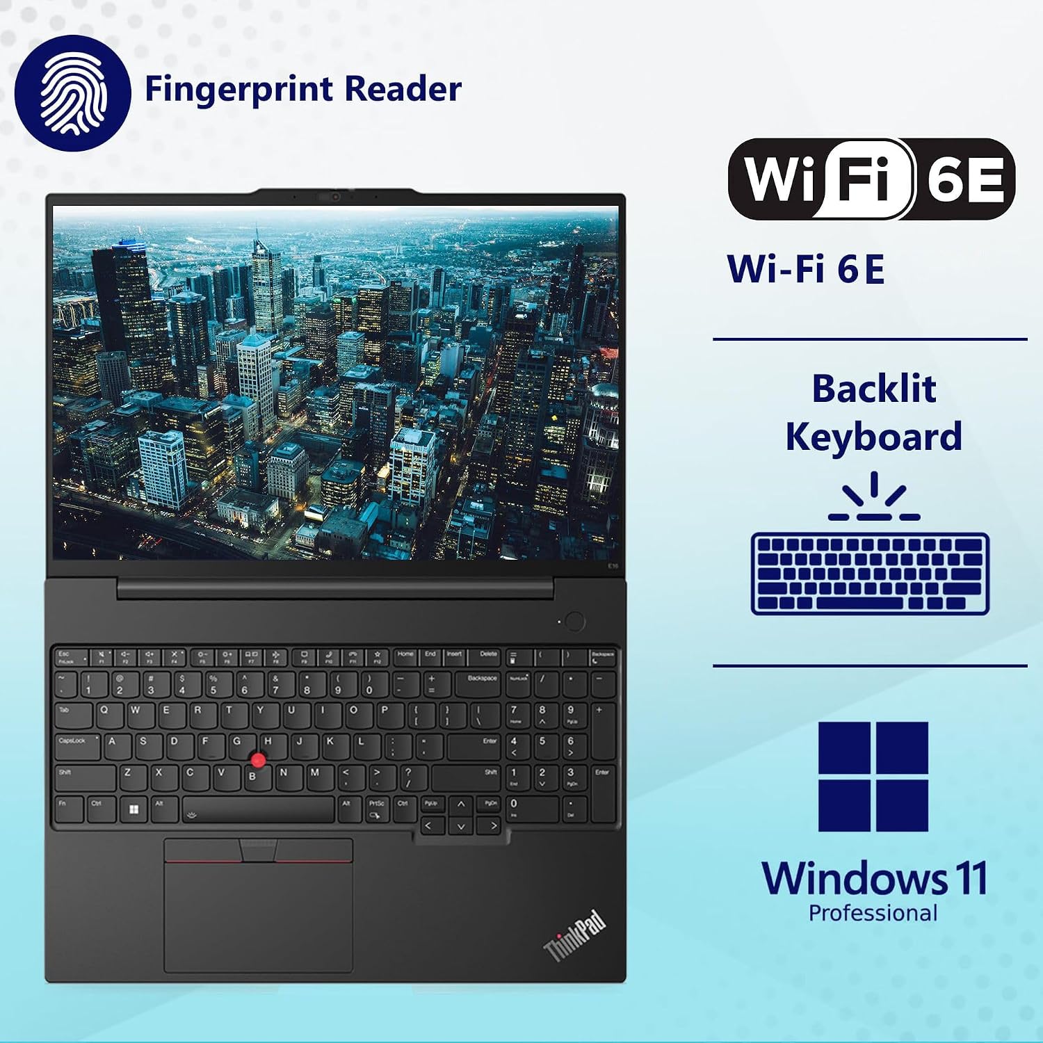 Lenovo ThinkPad E16 G2 Business Laptop Computer, Intel 16-Core Ultra 7 155H (Beat i7-13705H), 16GB DDR5 RAM, 1TB PCIe SSD, 16' FHD+, WiFi 6E, Backlit Keyboard, Fingerprint Reader, W11 Pro(Renewed)