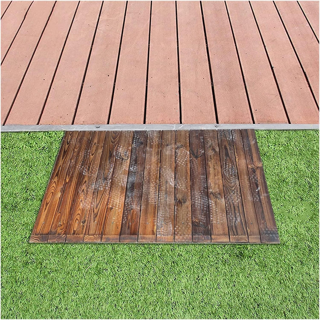 Home Wheelchair Entry Ramp, 4'/7'/8' Rise Door Threshold Ramps, Wooden Ramps for Scooter Access and Pets (Size: 90x70x18cm/35.4x27.6x7inch)