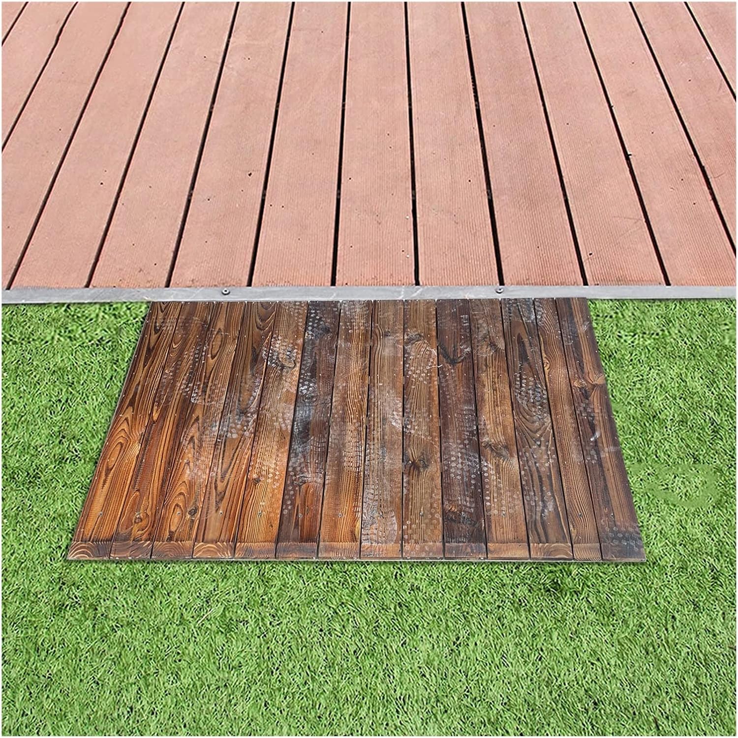 Home Wheelchair Entry Ramp, 4'/7'/8' Rise Door Threshold Ramps, Wooden Ramps for Scooter Access and Pets (Size: 90x70x18cm/35.4x27.6x7inch)