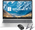 HP 15.6 inch Laptop, Intel i5 Processor Up to 4.4 GHz, 32GB RAM, 1TB SSD, HD Touch Screen, Intel Iris Xe Graphics, Windows 11 Home, Webcam, Wi-Fi, Bluetooth, Natural Silver, Alpacatec Accessories
