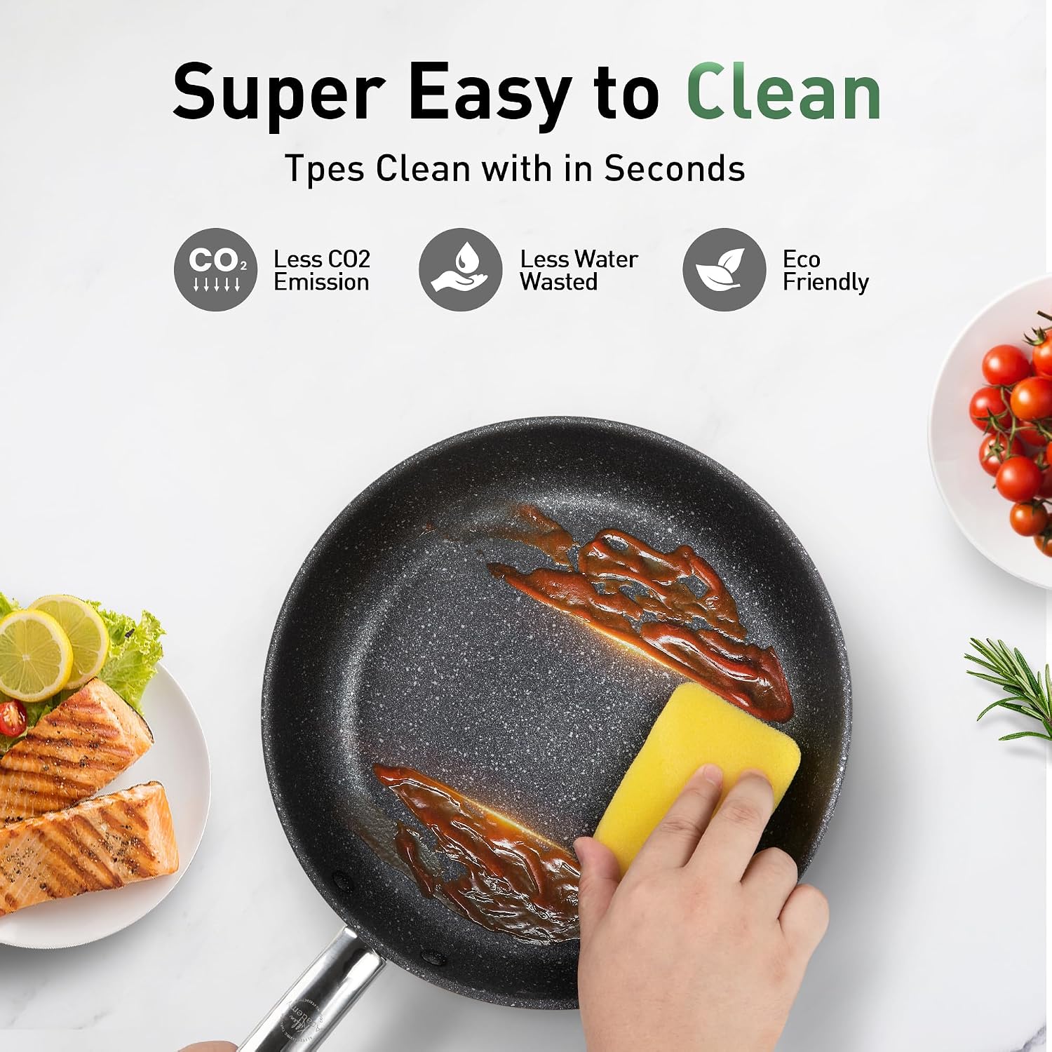 Kitchen Academy Plasma Titanium Ceramic Nonstick Cookware Set - 6 Piece Induction Pots and Pans Set Non Stick, Blue Healthy Non Toxic Cooking Ware Set with Scratch Defense Technology, PFOA&PFOS Free