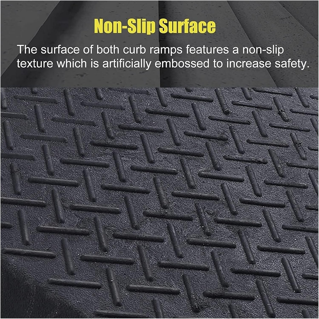 Threshold Ramp Wheelchair Ramp Rubber Speed Bump Non-Slip Wheelchair Ramp Heavy Duty Portable Threshold Ramp for Driveway/Loading Dock/Pedestrian Scooter Ramp Anti-Slip (Size : 6cm/2.3in)