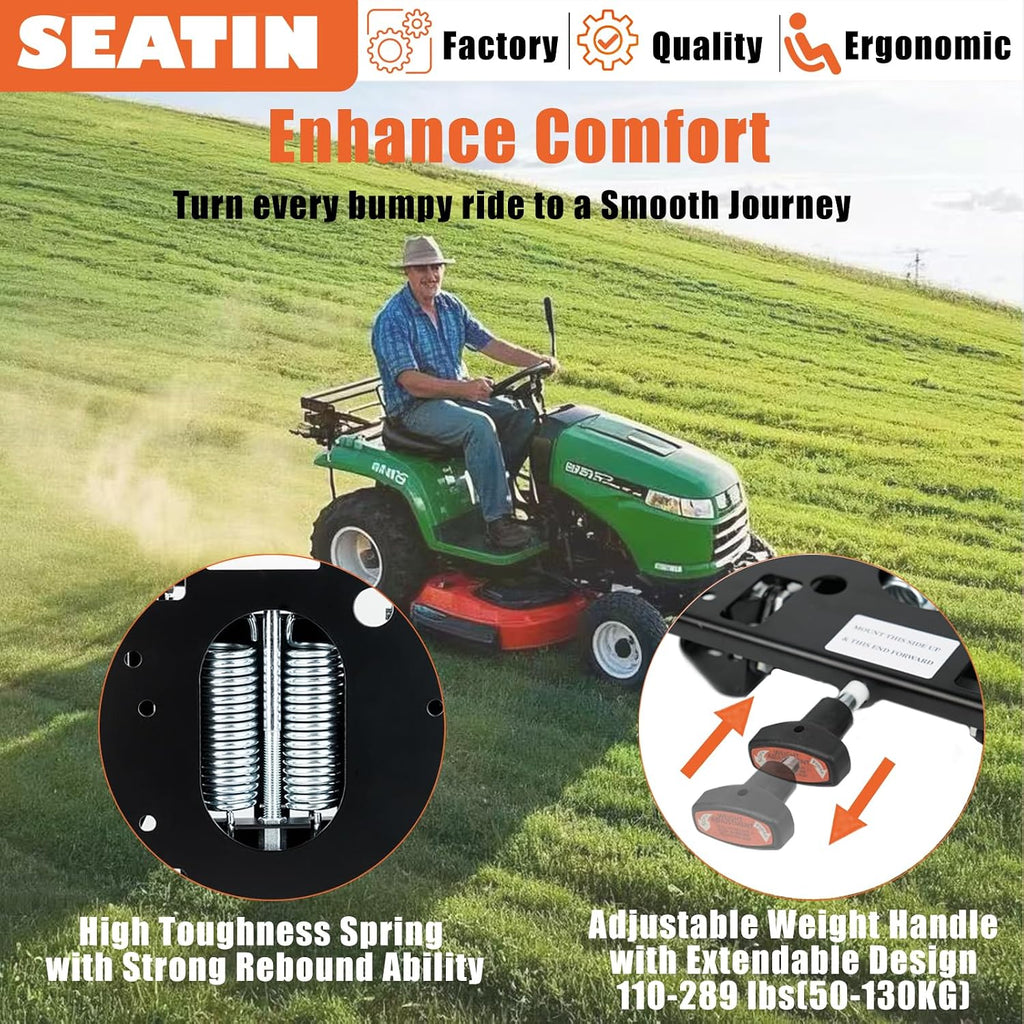 SEATIN Universal Seat Suspension Kit Low Profile Suspension for Zero Turn Lawn Mower Tractor Forklift, Compatible with Most Aftermarket Seats (Suspension)