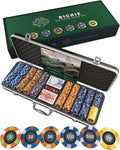 Bullets Playing Cards | Professional Poker Set Richie | 500 Ceramic Poker Chips (10 g) with Premium Carrying Case – Casino Poker Set for Texas Hold'em