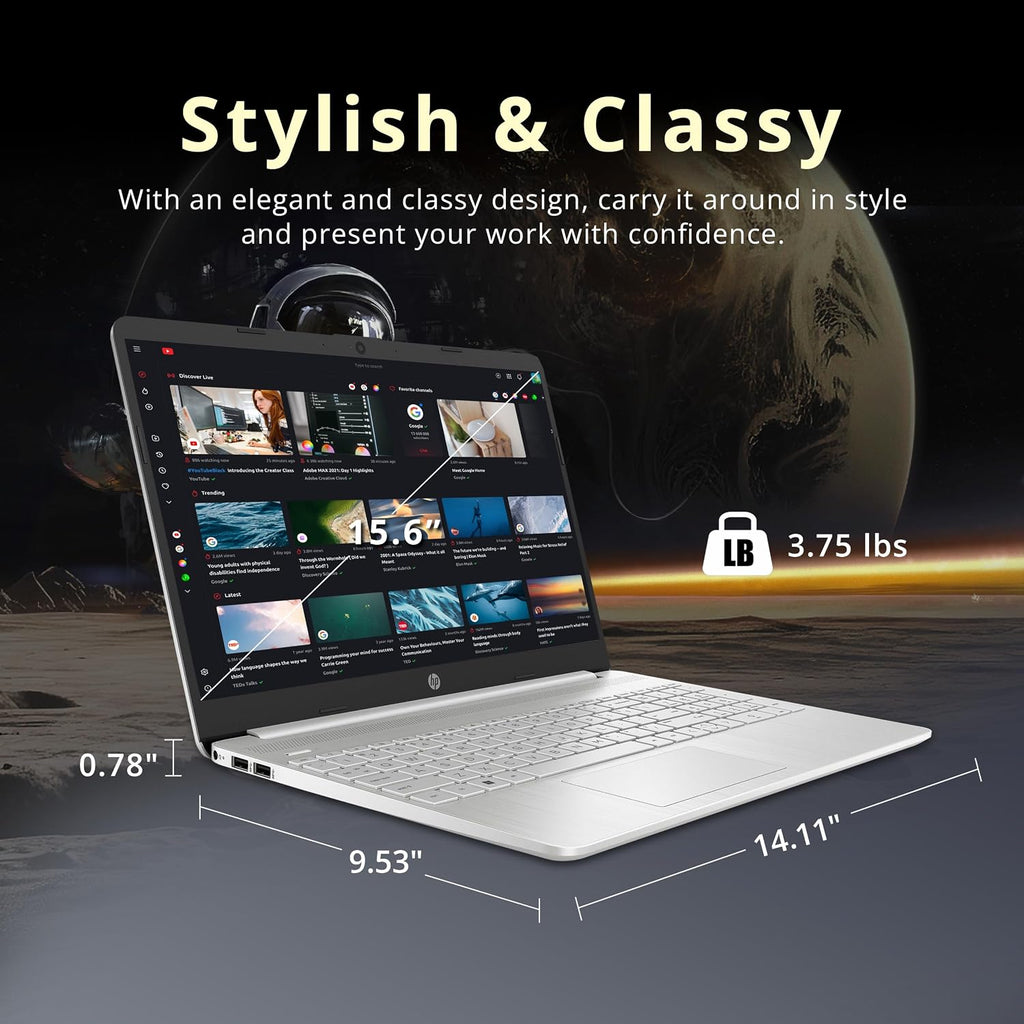 HP 15.6' FHD Laptop, AMD Ryzen 3-3250U Processor, 16GB RAM, 416GB Storage(256GB SSD + 160GB Docking Station Set), AMD Radeon Graphics, Numeric Keypad, 720p HD Webcam, WiFi, Windows 10S, Silver