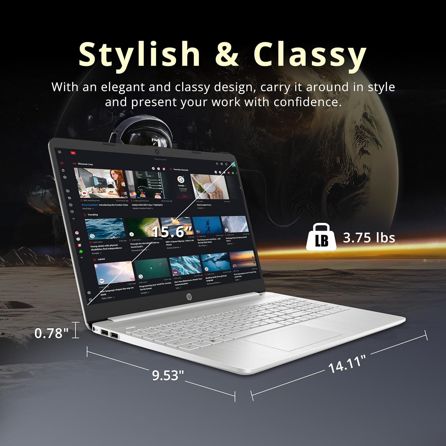 HP 15.6' FHD Laptop, AMD Ryzen 3-3250U Processor, 16GB RAM, 416GB Storage(256GB SSD + 160GB Docking Station Set), AMD Radeon Graphics, Numeric Keypad, 720p HD Webcam, WiFi, Windows 10S, Silver