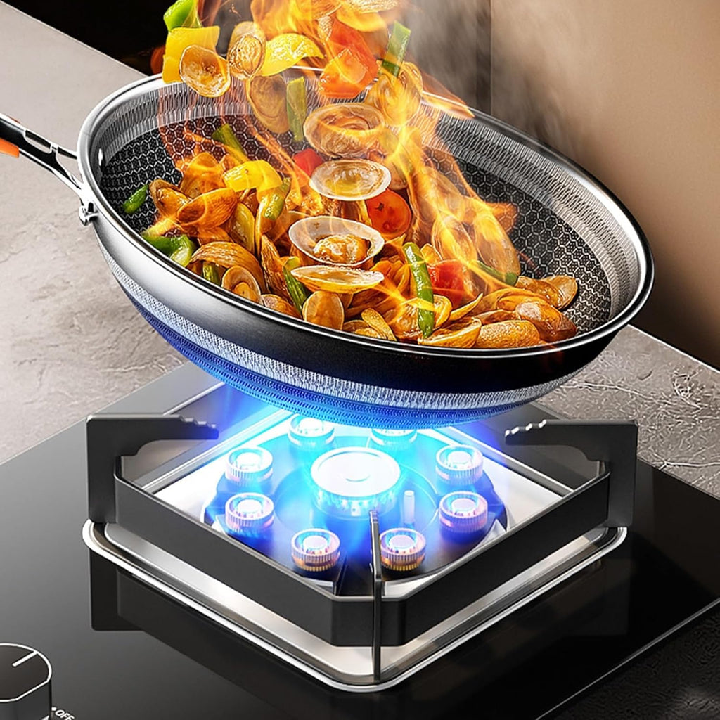 Gas Cooktop 1 Burner,5.2KW 9-Cavity Wok Burner,Tempered Glass with Flameout Protection,for Home Kitchen and Outdoor Use (NG/LPG)(LPG)