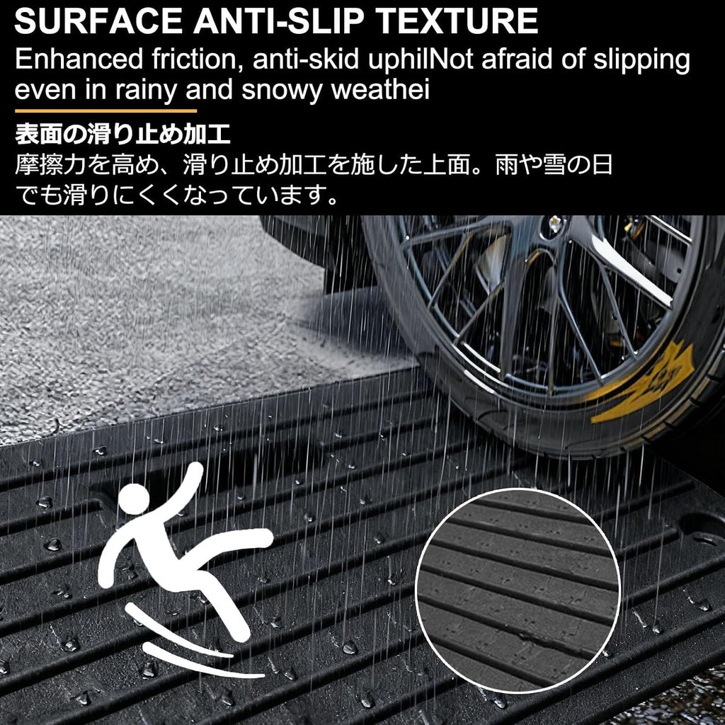 Rubber Kerb Ramps,Curbside Driveway Ramp,Doorway Curb Ramps,Durable And Easy To Install,Suitable For Vehicles,Wheelchairs,Warehouses,Motorcycles,Door Thresholds(50*32*9cm/19.6*12.6*3.5in)