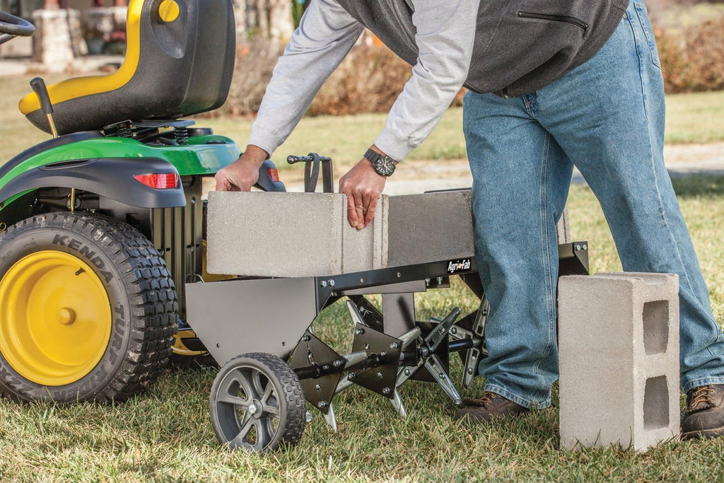 Agri-Fab 45-0518 40' Tow Behind Lawn Plug Aerator with Universal Hitch; Designed to Pull Behind Lawn & Garden Tractors