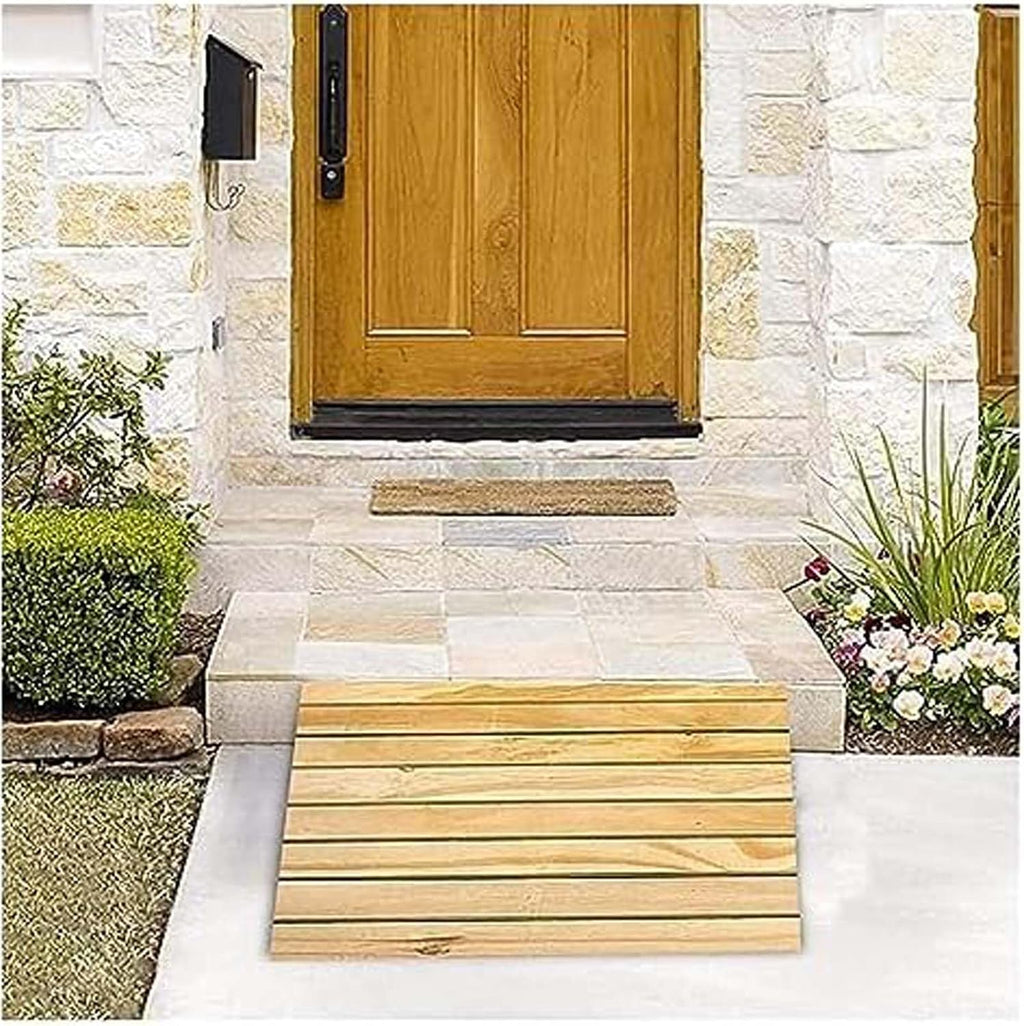 Threshold Ramps 19.7x31.5x5.9in, Doorway Ramp Non Slip, Wooden Portable Wheelchair Ramp, Easily Carried, for Pets/Kids/Elderly/Disabled,Wheelchairs Walkers Car Motorcycle