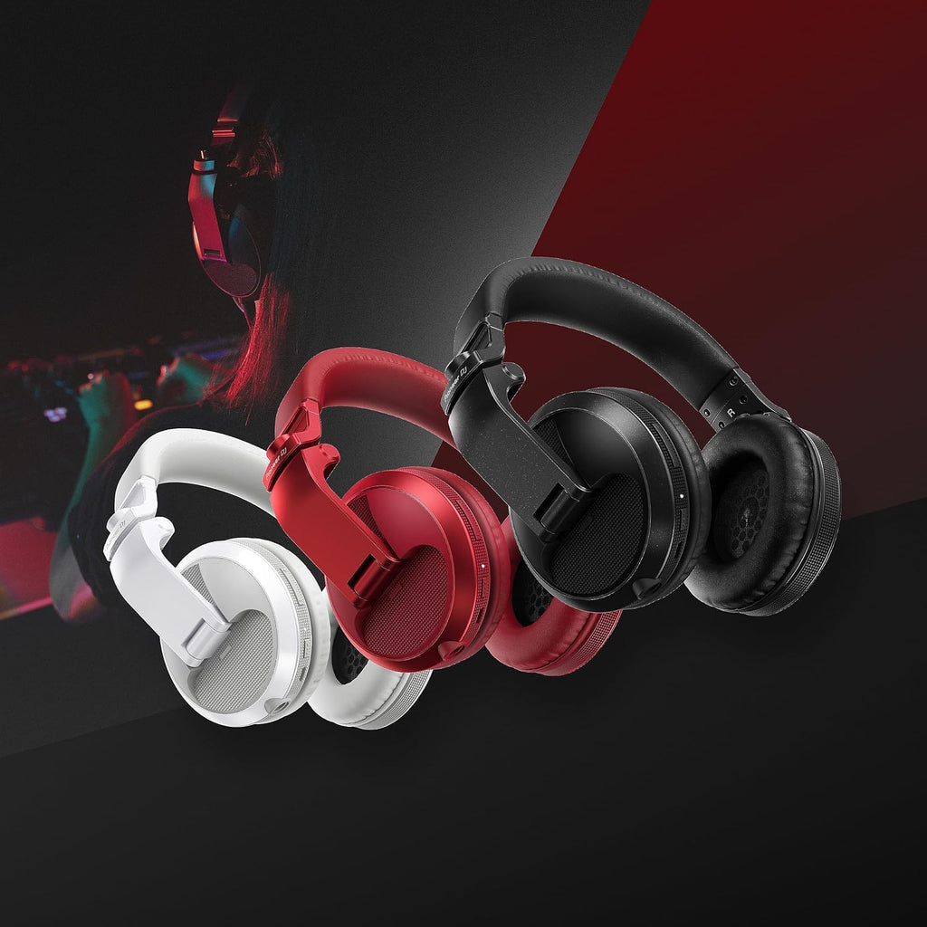 Pioneer DJ HDJ-X5BT-W Over-Ear DJ Headphones with Bluetooth, White