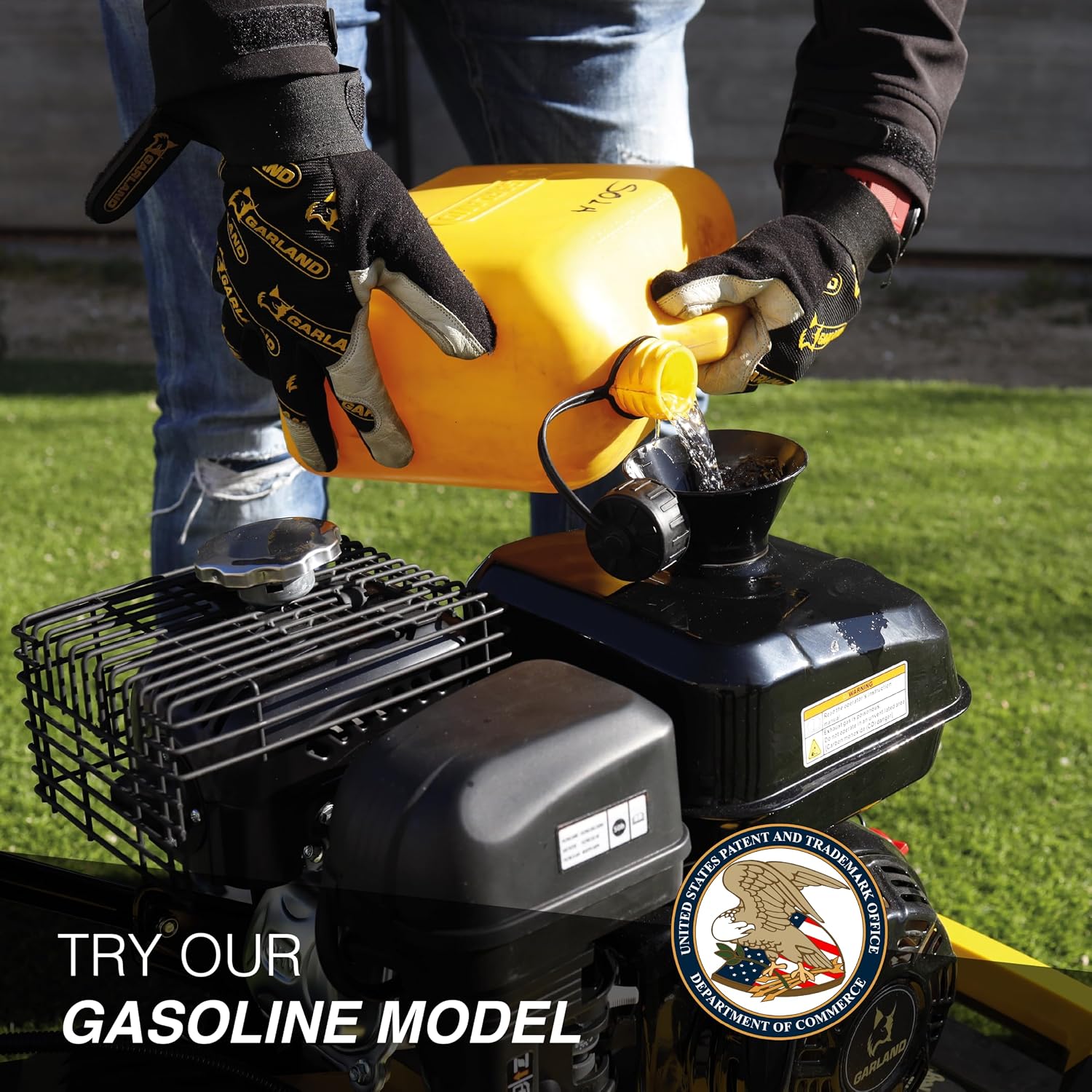 Artificial Turf Sweeper by Roll & Comb, Gas Powered Lawn Rake for Artificial Grass, Heavy-Duty Turf Brush Machine, 45L Collector, 212cc Engine, Model 602QGUS-V25, 84.6lb