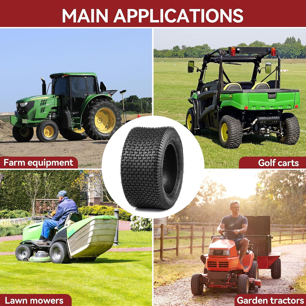 YITAMOTOR 22x9.50-12 Lawn Mower Tires (Set of 2), 4 Ply Tubeless Tractor Turf Tire, 22x9.50x12 Lawnmower Tires Fits Most Lawn & Garden Vehicle, 1340LBS Capacity
