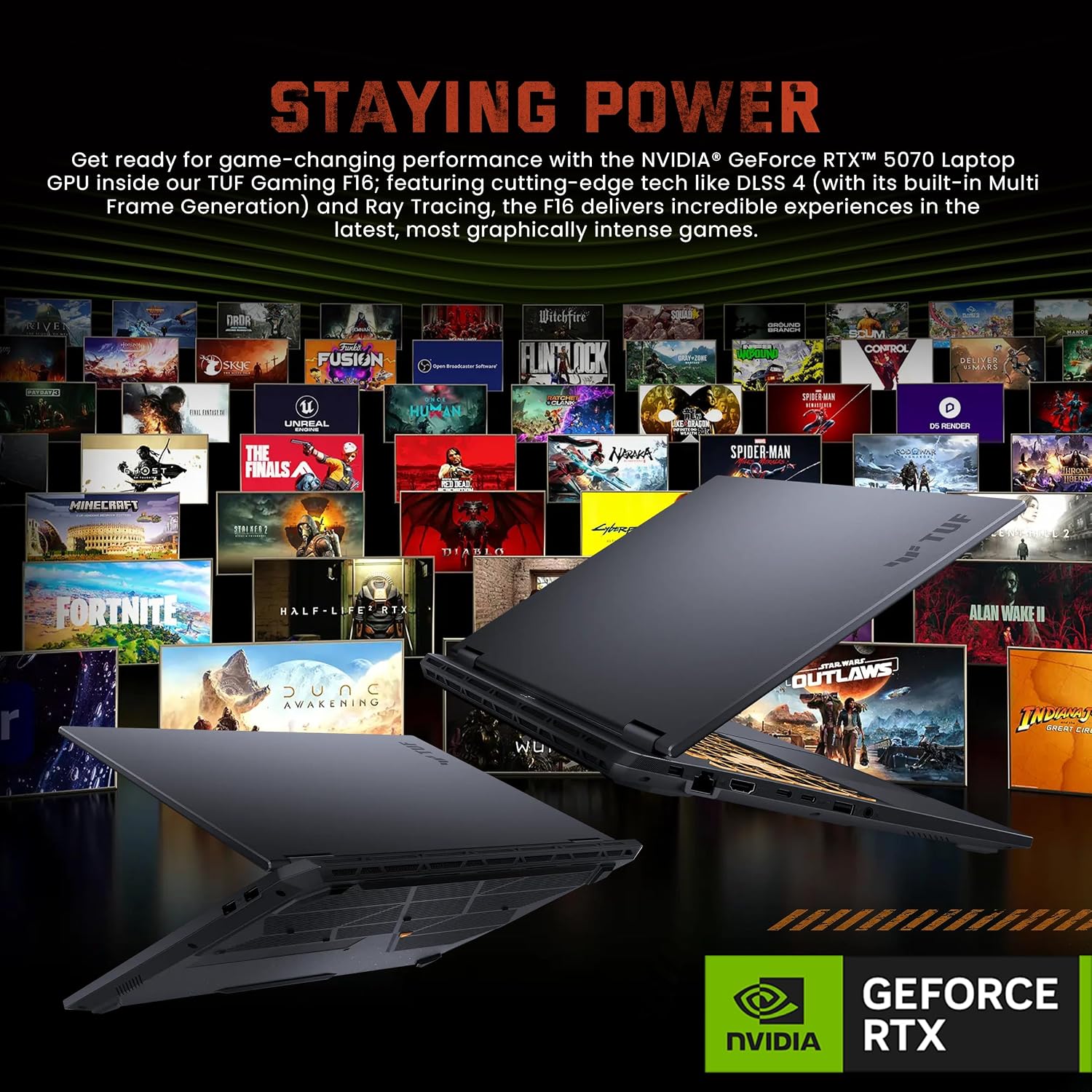 ASUS TUF F16 16' WUXGA 165Hz Gaming Laptop, Intel i7-14650HX, GeForce RTX 5070 8GB GDDR7, 64GB DDR5, 4TB SSD, RGB Backlit Keyboard, FHD IR Camera, Wi-Fi 6E, Win 11 Pro, Gray, 1TB Docking Station Set