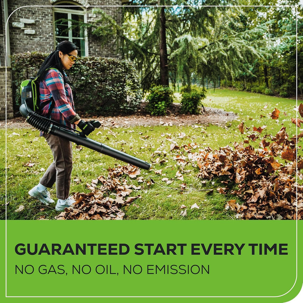 Greenworks 60V 550 CFM Brushless Backpack Blower, 5.0Ah Battery and 6A Charger