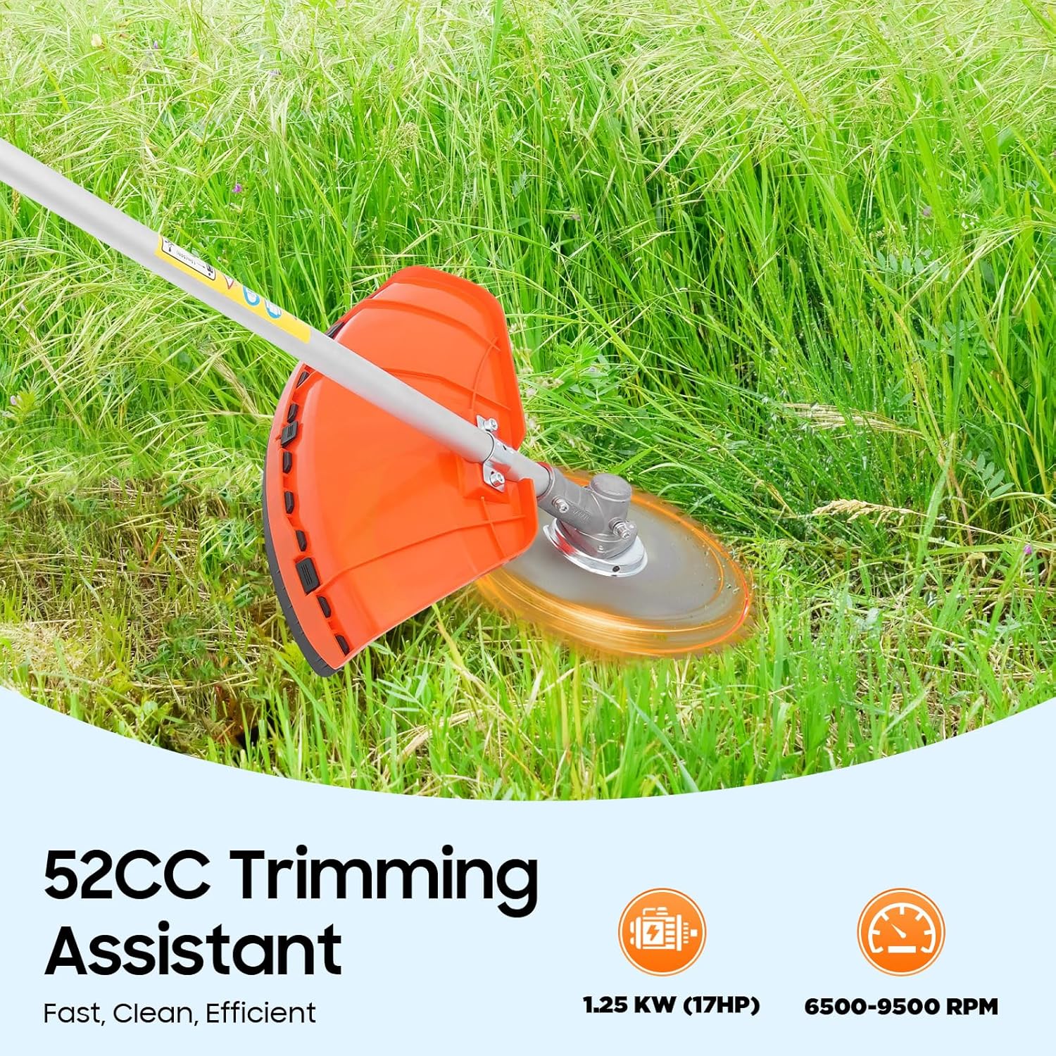 2026 New 52CC 2-Stroke Gas Weed Wacker, 5-in-1 Multi-Functional Lawn Mower Garden Hedge Trimmer String Trimmer Pole Chainsaw with Extension Pole, Weed Eater for Grass and Bush