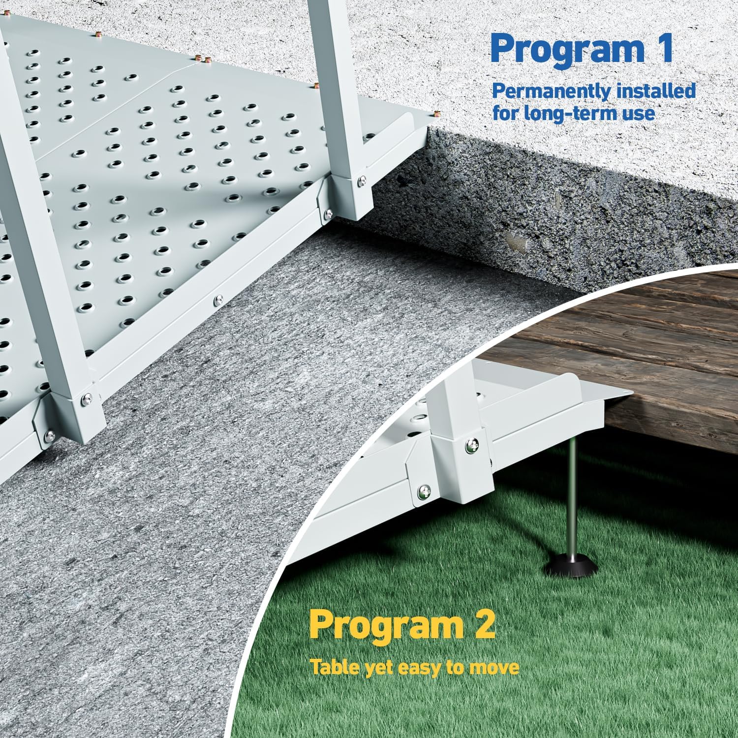8'L x 36' W Portable Wheelchair Ramp with Handrails, Non-Slip Heavy Duty Handicap Ramp 850lbs Load Capacity, Wheelchair Ramp for Home Steps, Stairs, Doorway