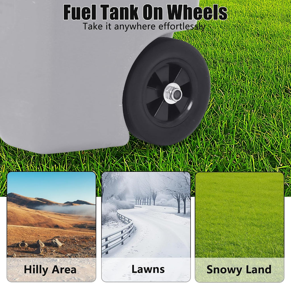 Garvee 15 gal Gas Can, Fuel Caddy with Pump, Fuel Transfer Tanks with 10 ft Delivery Hose Diesel Fuel Can for Cars, Lawn Mowers, Boats,Medium, Gray