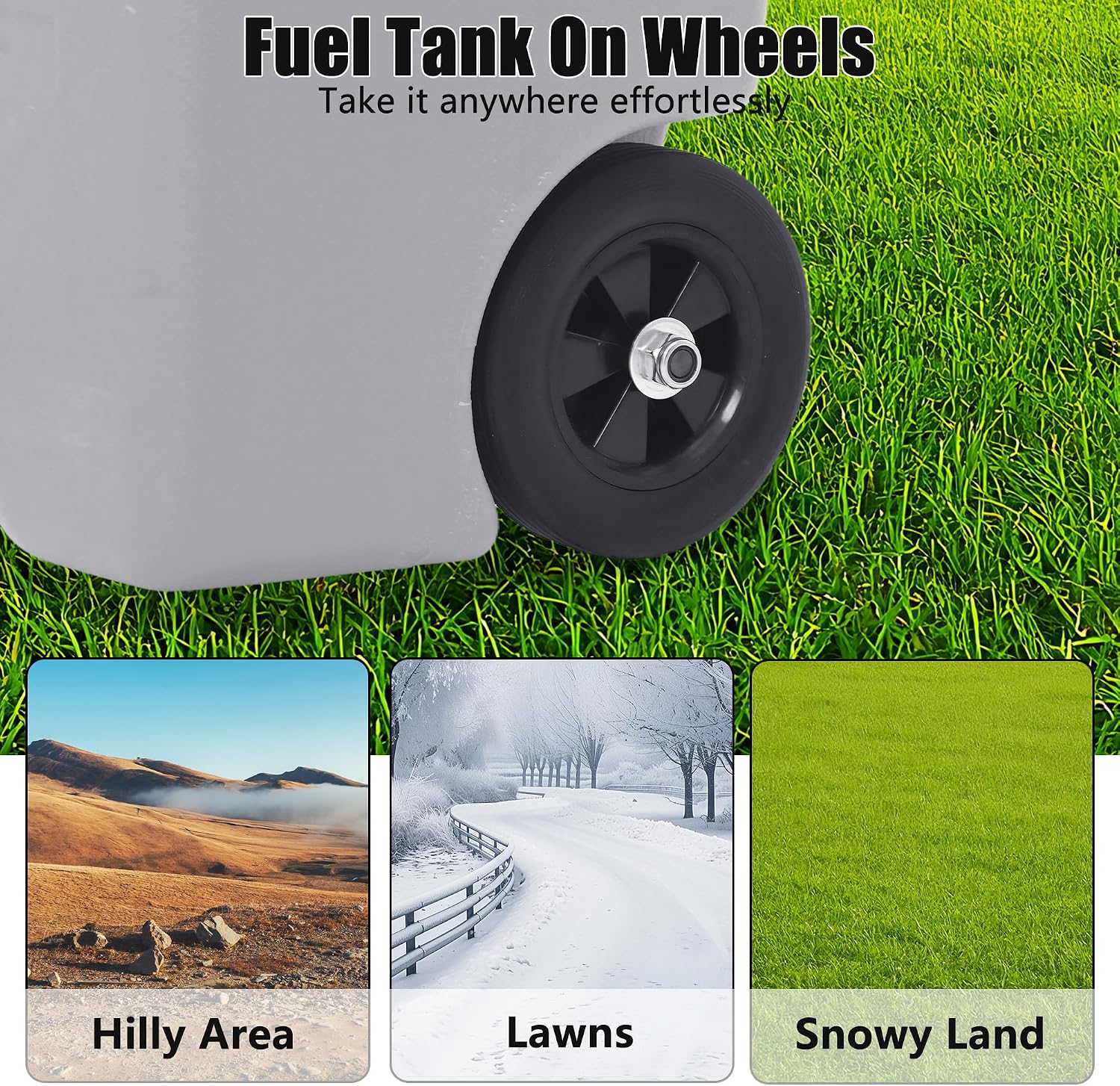 Garvee 15 gal Gas Can, Fuel Caddy with Pump, Fuel Transfer Tanks with 10 ft Delivery Hose Diesel Fuel Can for Cars, Lawn Mowers, Boats,Medium, Gray