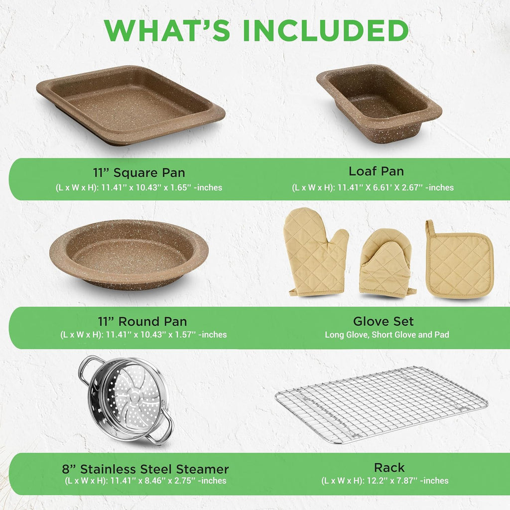 NutriChef 22‑Piece Non‑Stick Ceramic Pots and Pans Set – For All Cooktops Including Induction – PTFE & PFAS Free, Includes Bakeware & Utensils