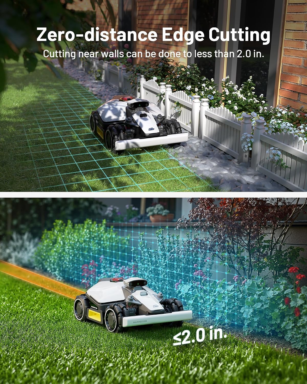 Mammotion LUBA mini AWD 800H Robot Lawn Mower, for 0.2 Acres, All-Wheel-Drive for 80% Slope, No Wire, No RTK Installation, Free NetRTK+AI Vision Positioning, Cutting Height 2.2'-4.0'