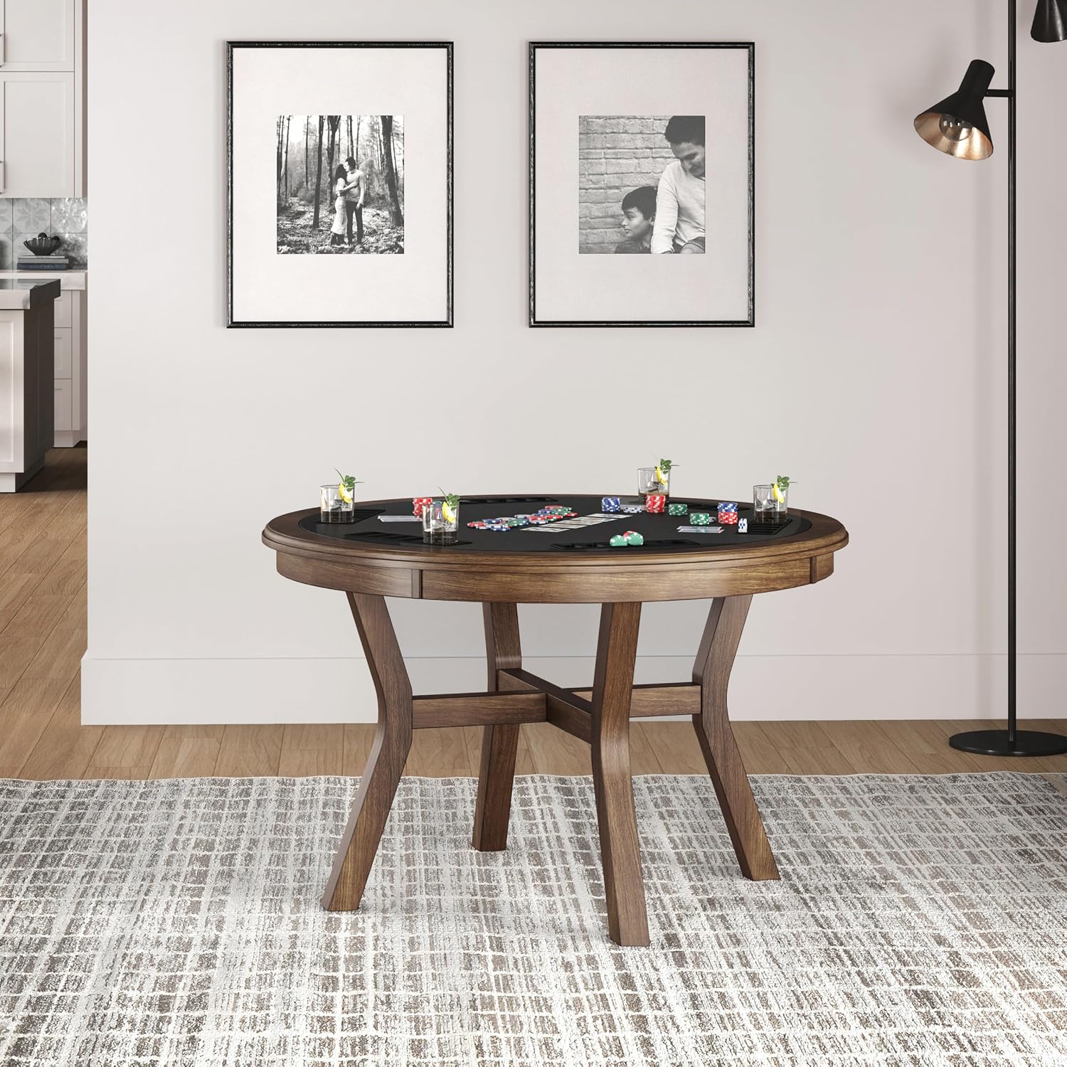 Hillsdale Furniture Cooper Convertible Wood 47 Inch Poker Game Table, Brown